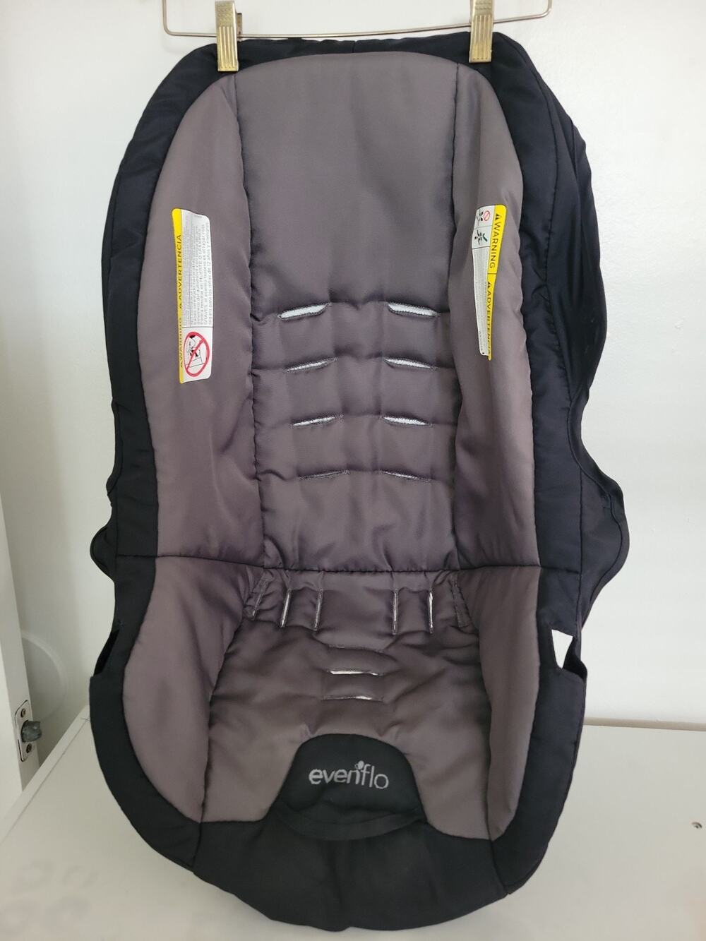 Evenflo Litemax Omni Baby Car Seat Fabric Cover Padding Cushion Pad Gray Black.